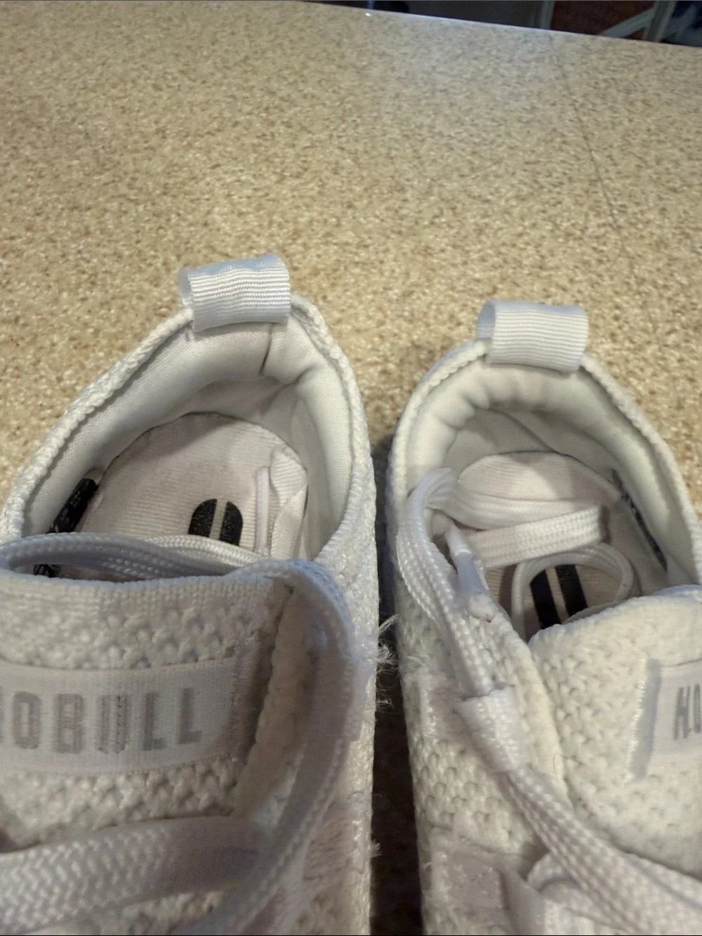 NOBULL White Knit Lace-Up Trainers